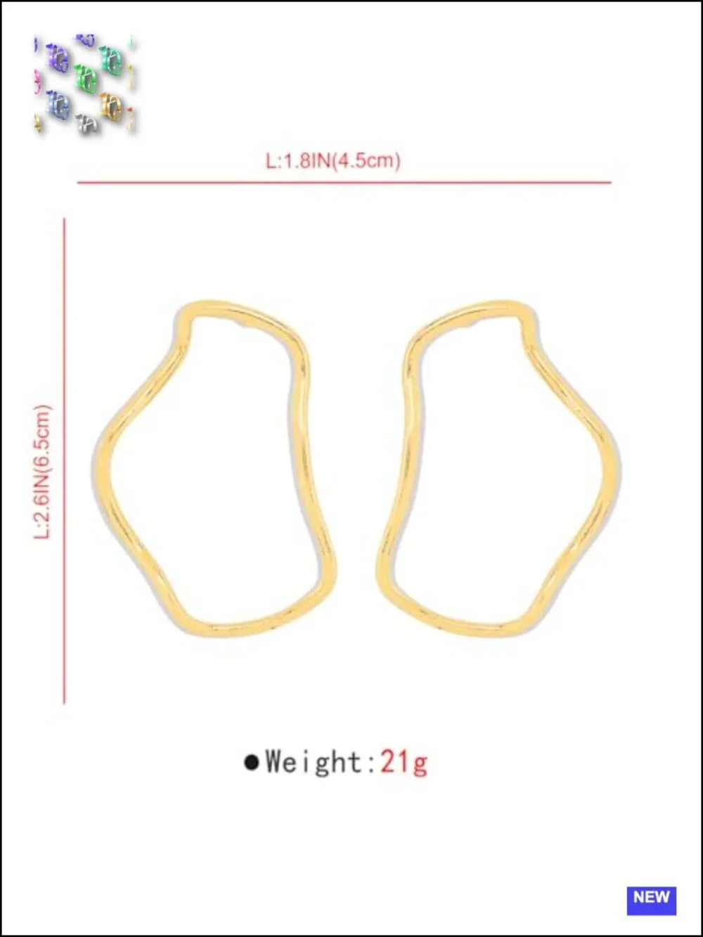 Exaggerated Large Irregular Dangle Earrings, Geometric Metal Hanging Earrings,